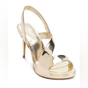 8.5, gold DKNY heels